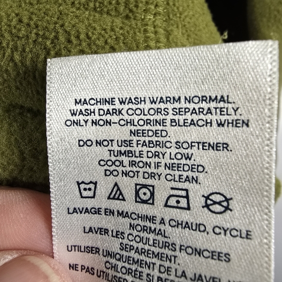 Lands' End Unisex AppleGreen LongSleeve Quarter-Zip Fleece Pullover Size M 38-40 - Picture 9 of 11